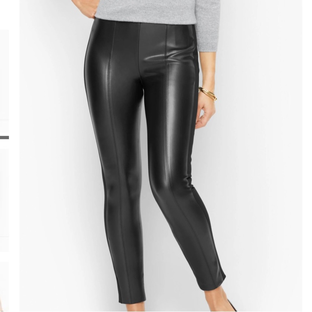 NWT TALBOTS PORTLAND FAUX LEATHER LEGGINGS